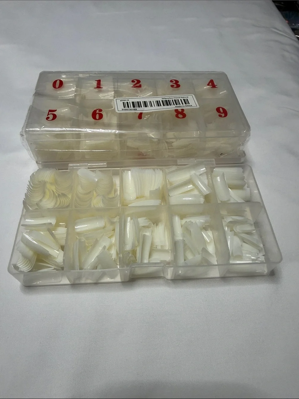 Set of 2Unbranded White Nail Tip Kit - Professional False Nails with Storage Box